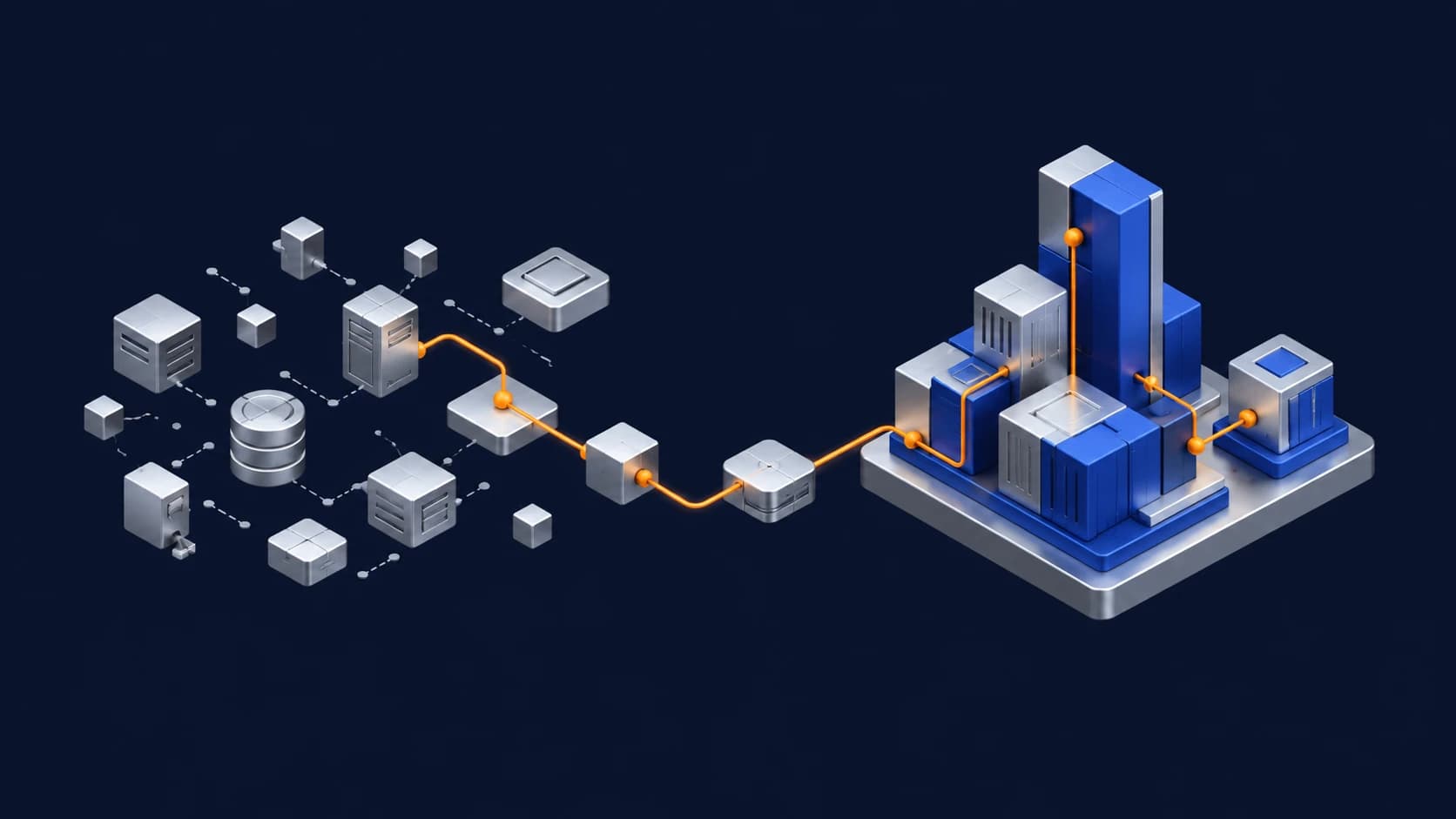 Separate legacy components becoming a connected modern business platform
